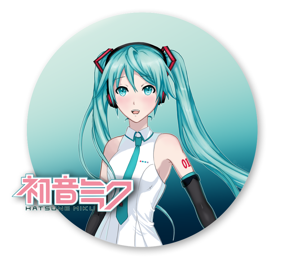 Hatsune Miku - Button Style Drawing by CaptainLaika on DeviantArt