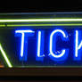 Ticket Sign in Neon
