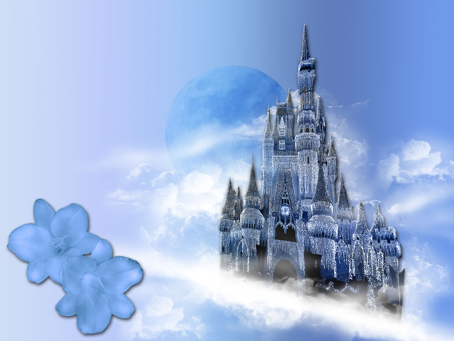 Castle in the Clouds Wallpaper Stock BKG