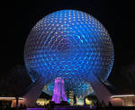 Spaceship Earth Lit at Night IMG 4900