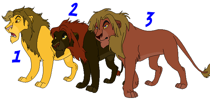 Male Lions Adoptables 3 - CLOSED -