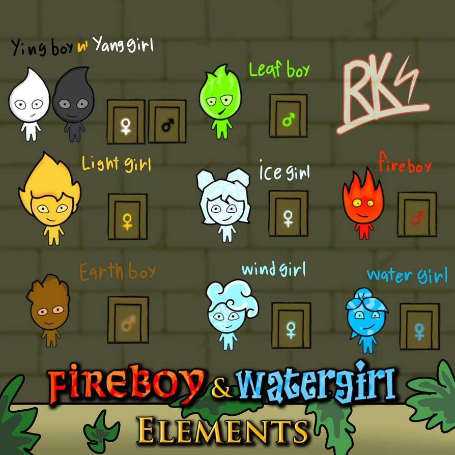 Fireboy n Watergirl Elements Friends Human Version by RKspeedster