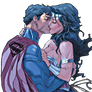 Superman wonder woman kiss