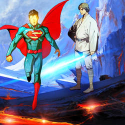 Superman and Luke Skywalker collab