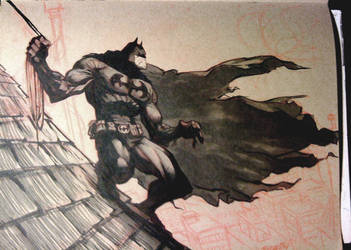 Batman Brown paper sketch by joverine