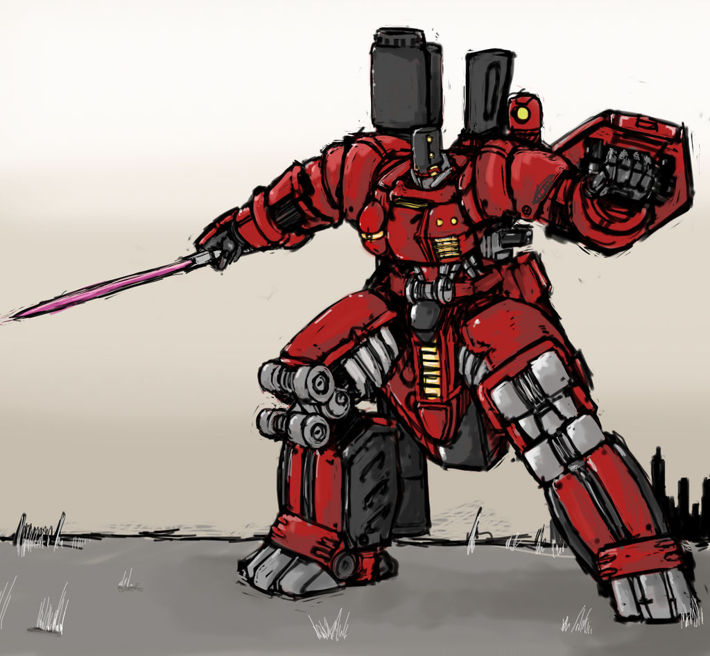 Red Mech Drawing Red Mecha by Endless-warr on DeviantArt