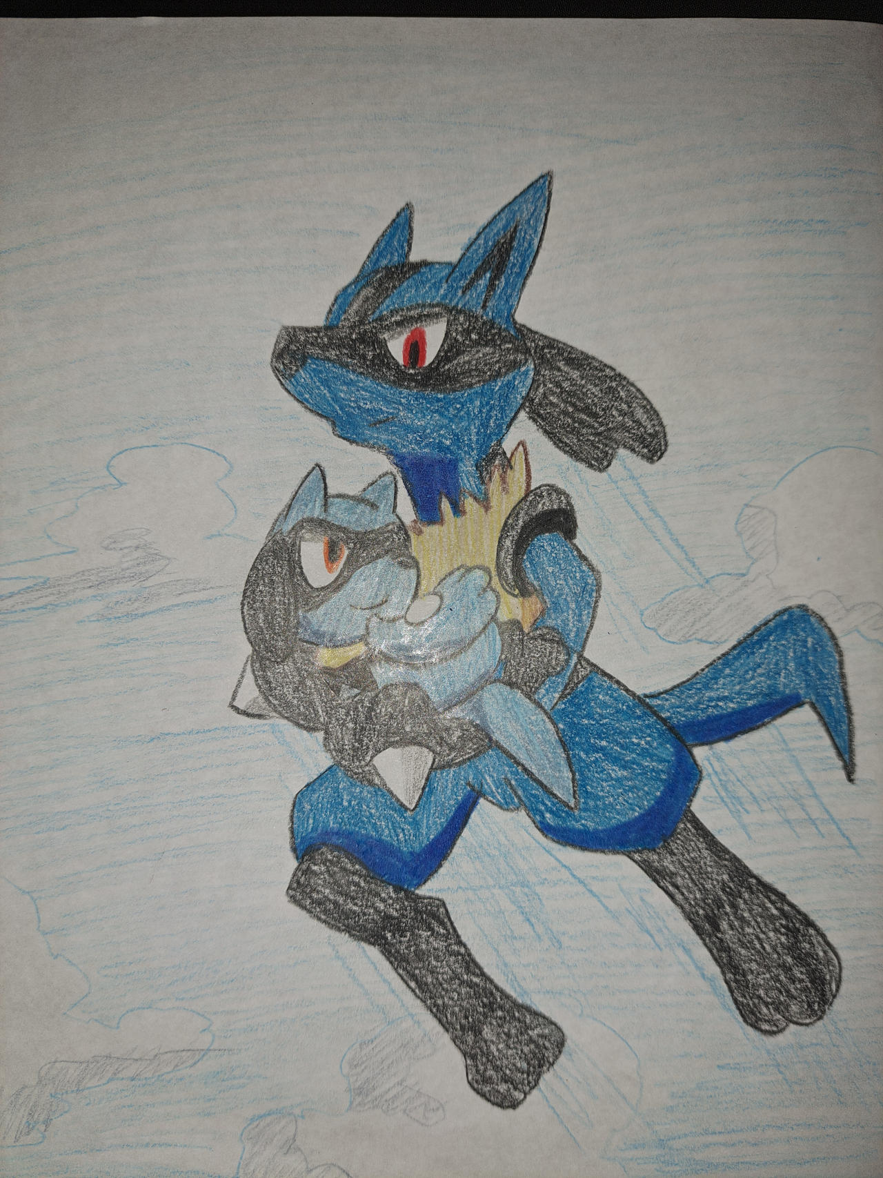 Lucario Rilou Lucario And Riolu by Nemuri01 on DeviantArt