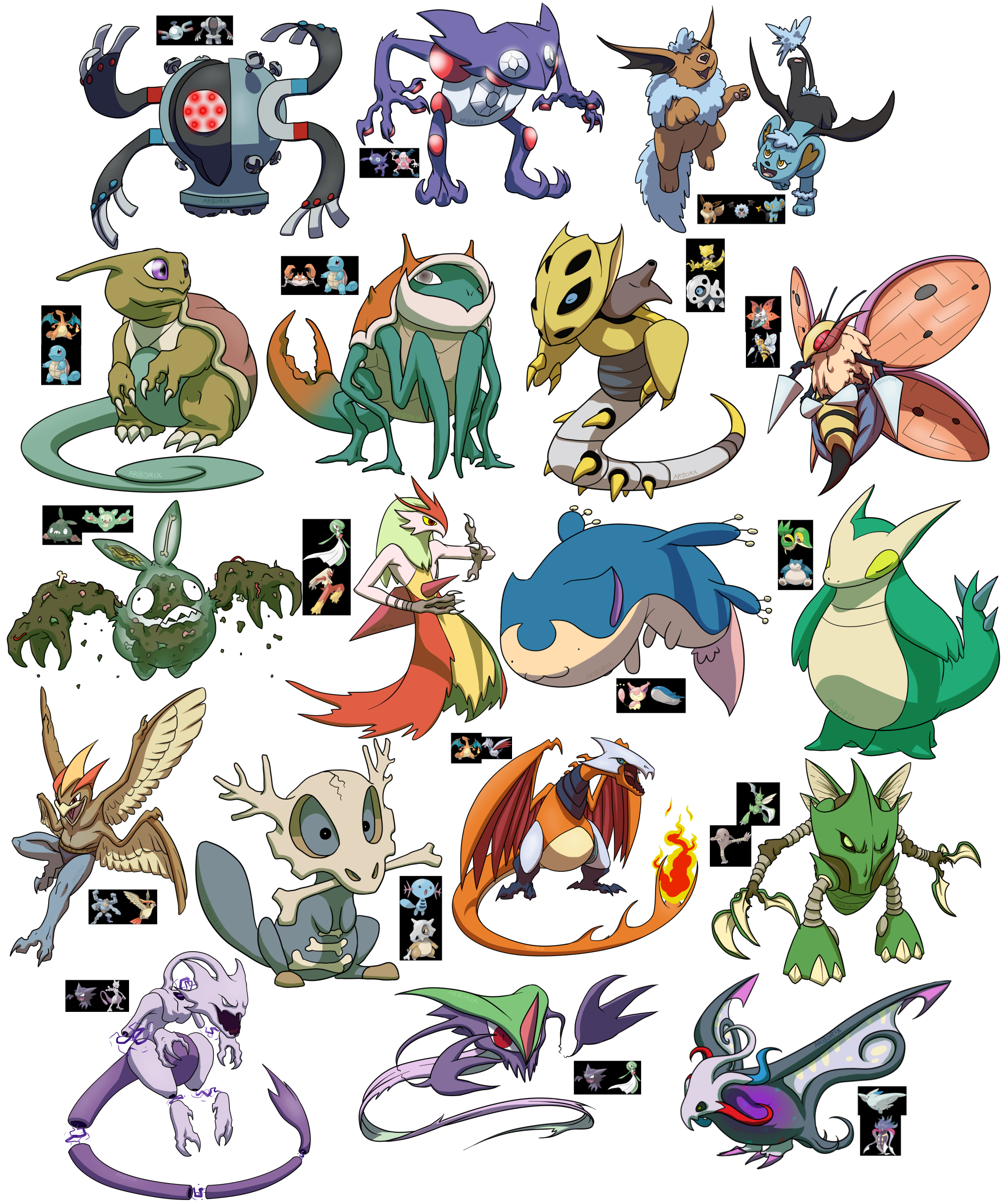 A whole bunch of pocket monsters by cat-meff on DeviantArt