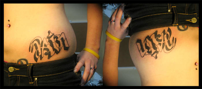 pain-love ambigram tattoo