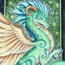 Green Embellished Dragon ACEO