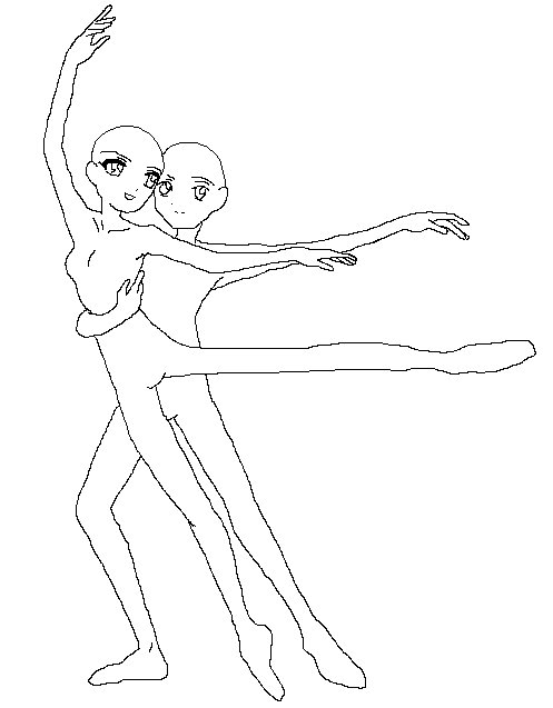 Couple Ballet Base line art