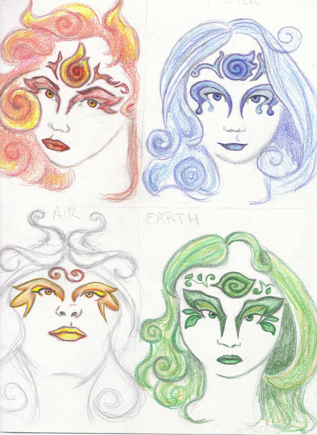 Female Element Vector Female Elementals by Spiralpathdesigns on DeviantArt