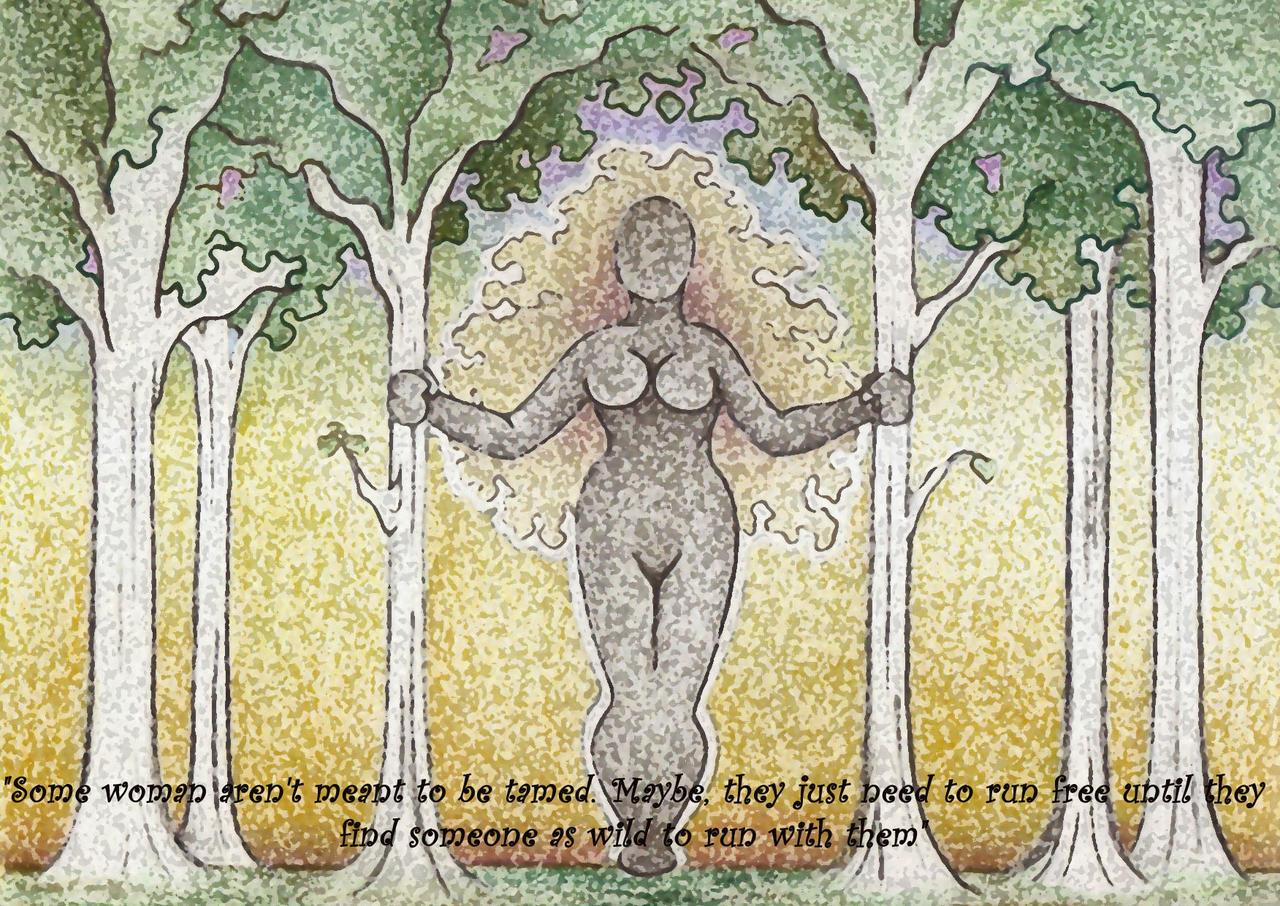 Wild Woman among the Trees enhanced