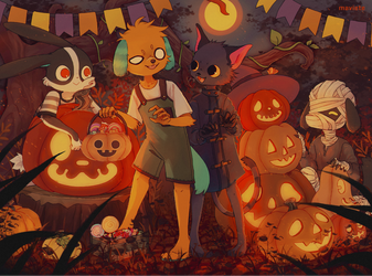 Halloween with Animal Crossing villagers