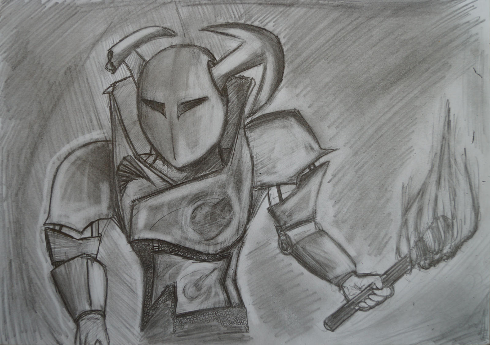 Knight with torch by XiaoJuJu on DeviantArt