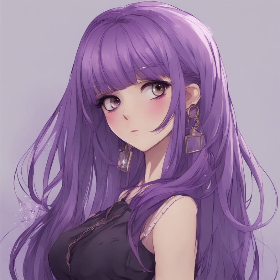 Dreamup Purple Anime Girl