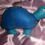 Hand Sewn/Embroidered Blue Turtle With Googly Eyes