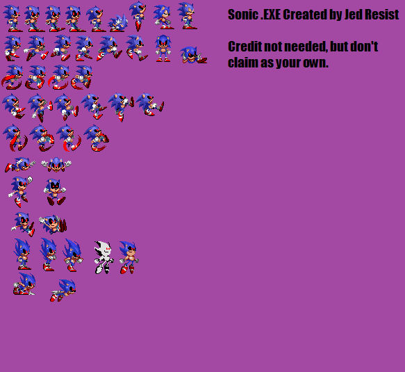 Sonic .EXE Sprite Sheet by TheUnknownSkywalker on DeviantArt