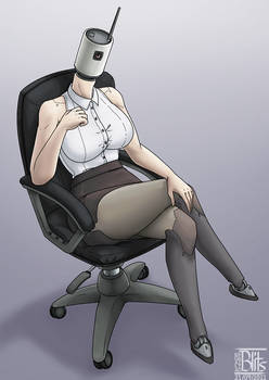 Office Fembot Testhead Custom (Commission)