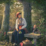 Lost in Thought - Woman on Stone Bench