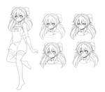 Mariel Character Sheet - Child Version - Uncolored by Morten-Chan