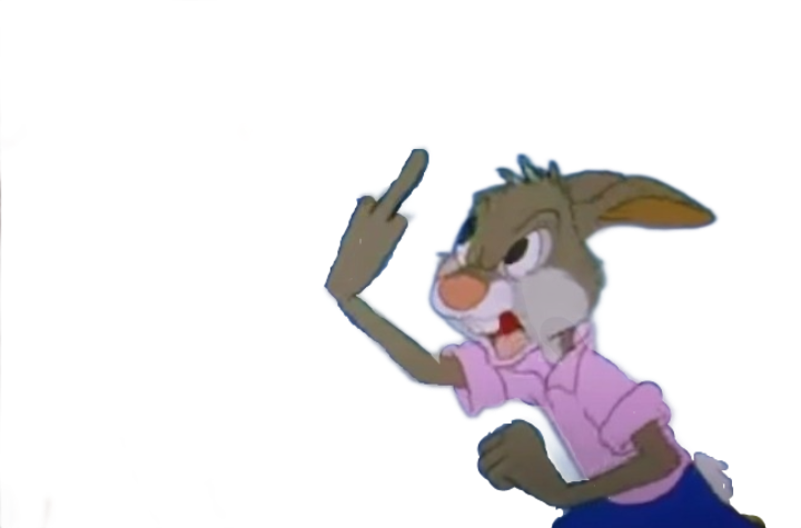 Rabbit Off Br'er Rabbit Flips You Off by SlitherySnakesArt on DeviantArt