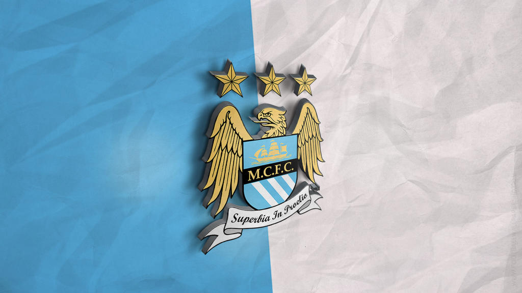 manchester city 3d logo wallpaper by