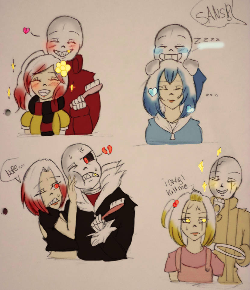 The Sans With His Daughters Undertale Oc Au Xd By Dinamitad On