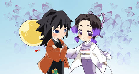 Giyushino chibi- Giyuu Tomioka and Shinobu Kocho