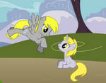 Derpy and Dinky Hooves by redpoet2