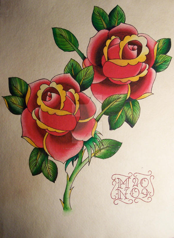 Modern Traditional Roses finished - Traditional Roses by MANNY-NEGRON on DeviantArt