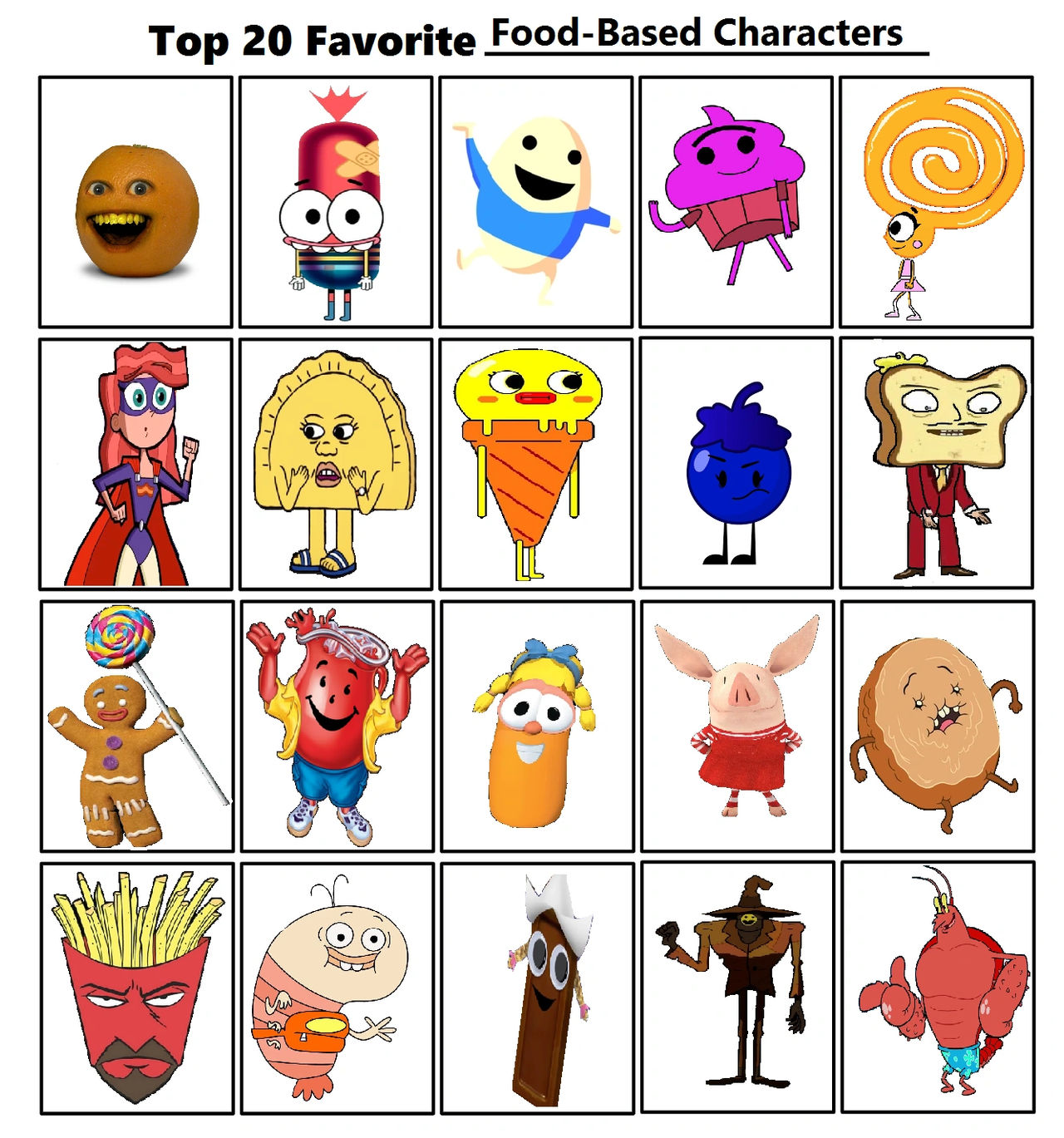Food Based Character Top 20 Favorite: Food-Based Characters by FunDrawingsStyle on DeviantArt