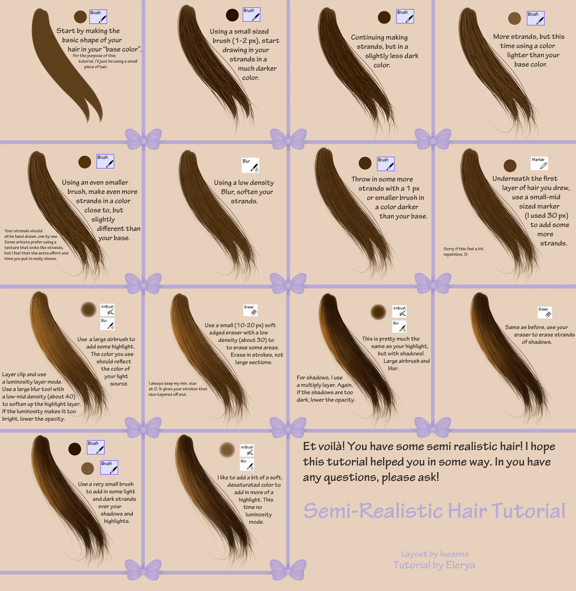 Semi-Realistic Hair - A SAI Tutorial by Elerya on DeviantArt