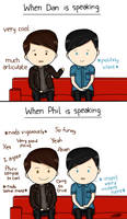 Dan and Phil during Interviews