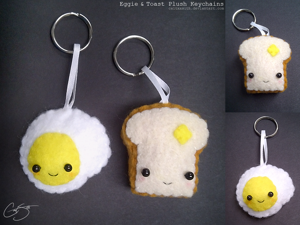 Eggie + Toast Plush Keychains