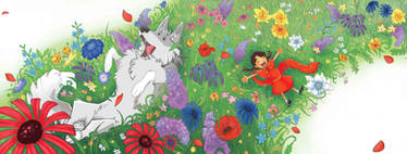 A wolf, a girl and... flowersss