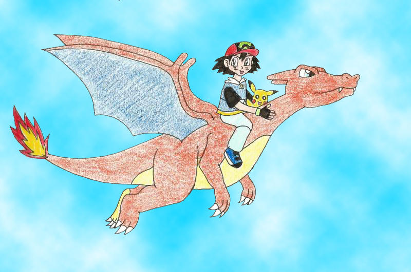 Pokemon Charizard Ride Ash and Pikachu riding Charizard by Animedino1 on DeviantArt