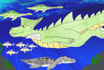 Dragonsaur underwater by Animedino1