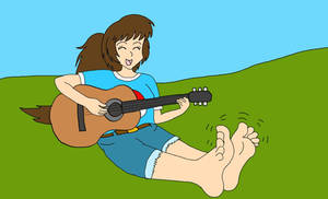 Sally guitar and toe wigging fun