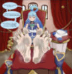 Worshipping goddess Aqua's holy feet - patreon com by DBO-LSD on DeviantArt