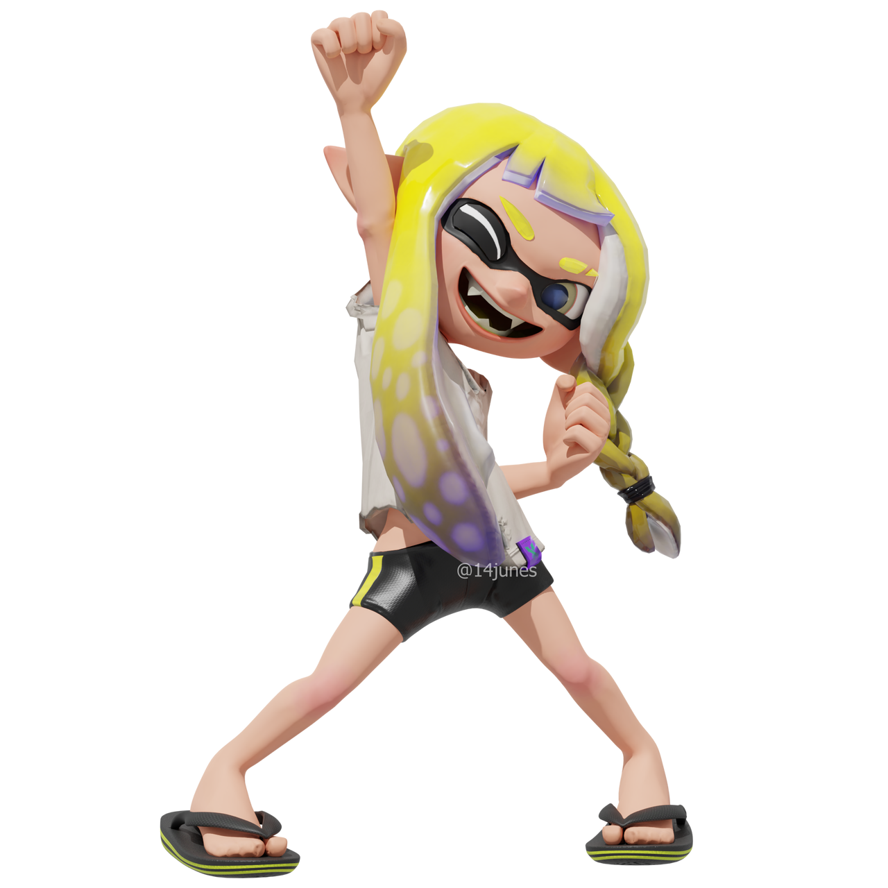 Splatoon 3 Inkling Girl Render by 14junes on DeviantArt