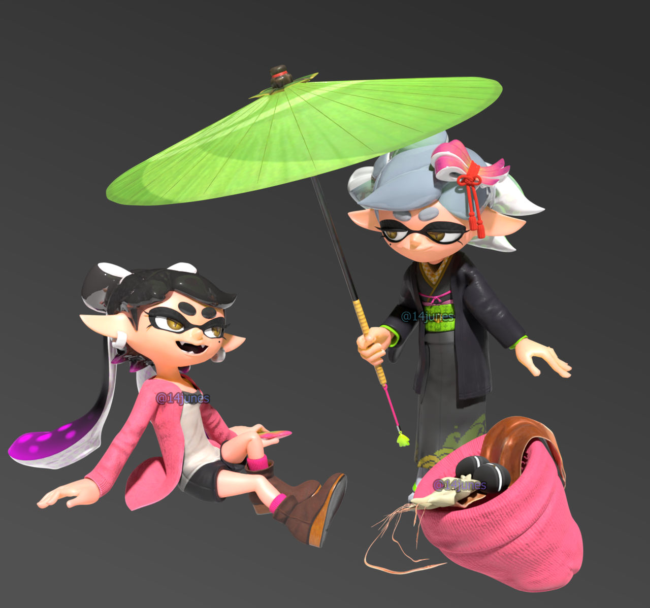 Splatoon 3 - Squid Sisters Render by 14junes on DeviantArt