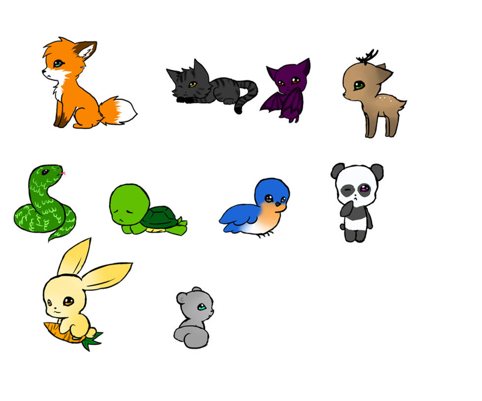 Легкие рисунки маленькие животные. Чиби животные. Маленькие нарисованные животные. Мини животные рисунки. Рисунки для срисовки маленькие животные.