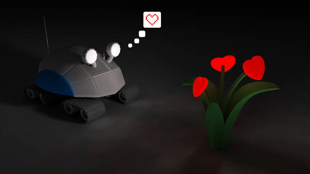 The robot and the flower