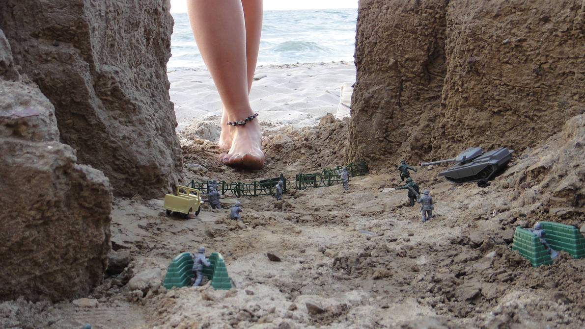 Giantess vs Army at the beach 2 by MissFootalicious on DeviantArt