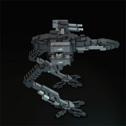 Medium voxel mech 4 =VOXELFIELD= (gif)