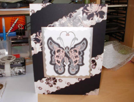 Black and Pink Butterfly card