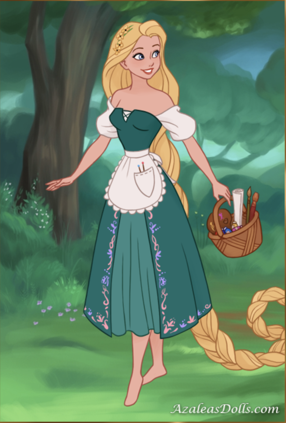 rapunzel green dress Chelsey Gentry cosplay