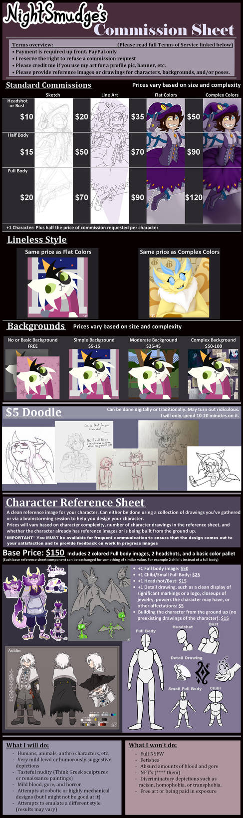 NightSmudge's Commission Sheet