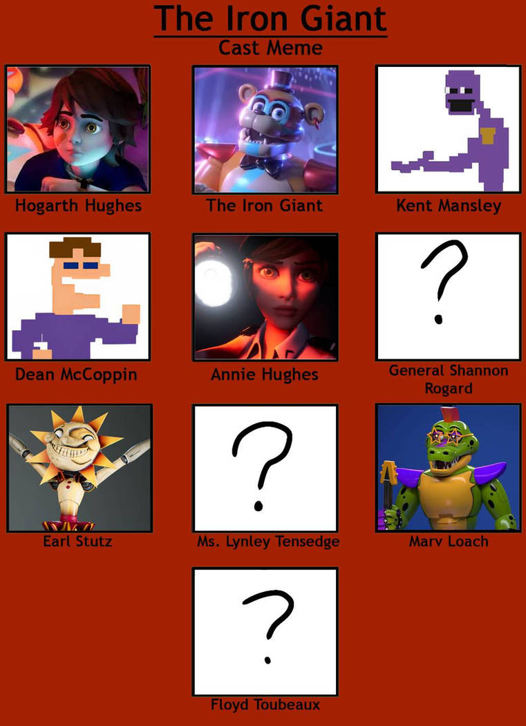 The Glamrock Giant The Iron Giant Cast Meme By GArts05 On DeviantArt The glamrock giant the iron giant cast meme by garts05 on deviantart